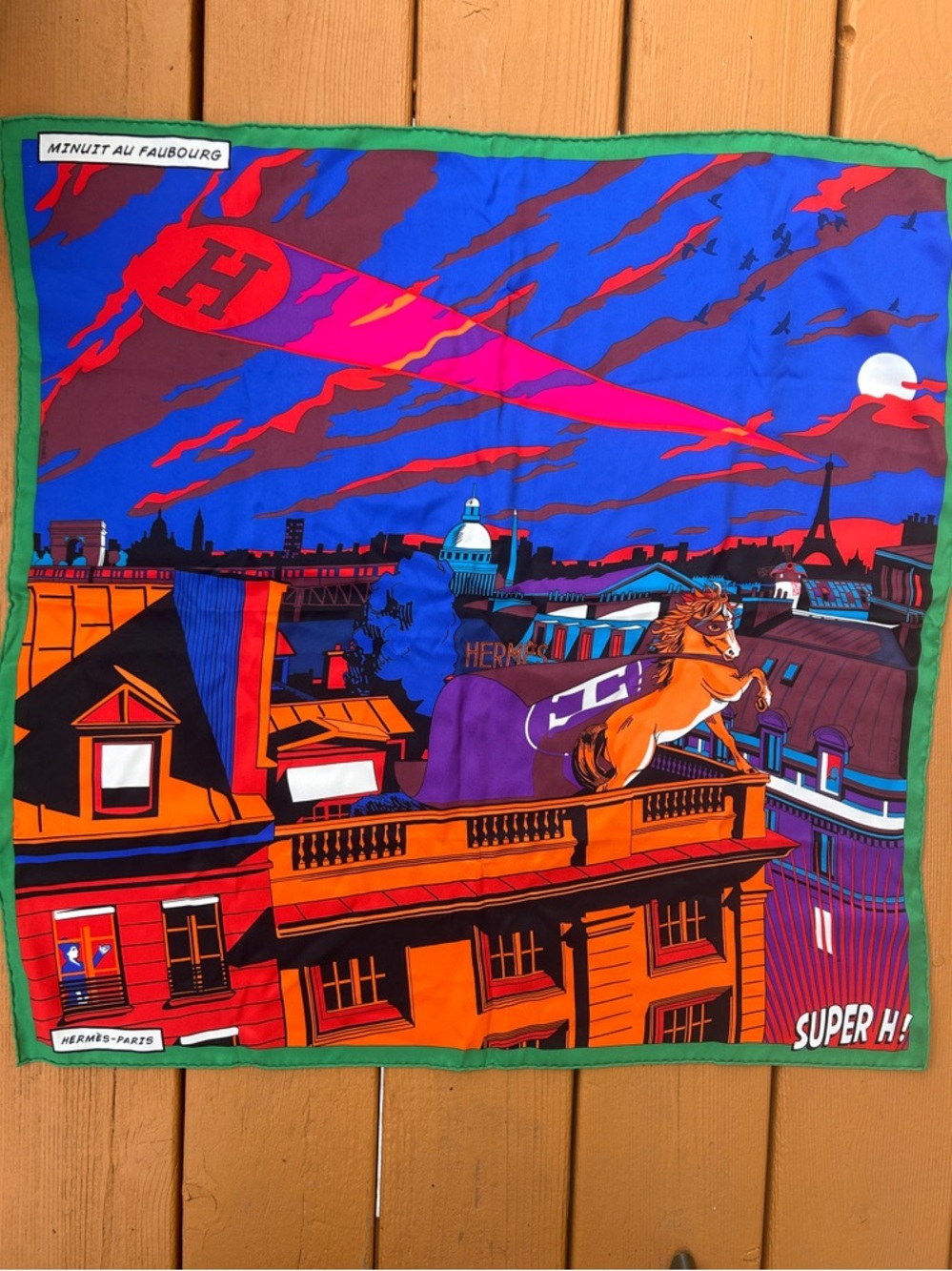 Hermes Multicolor Minuit Au Faubourg Printed Silk Square Scarf released 2014
